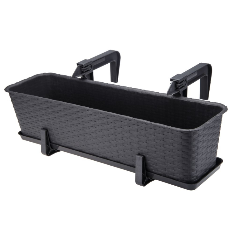 Doniczka balkonowa RATTAN 60cm grafit